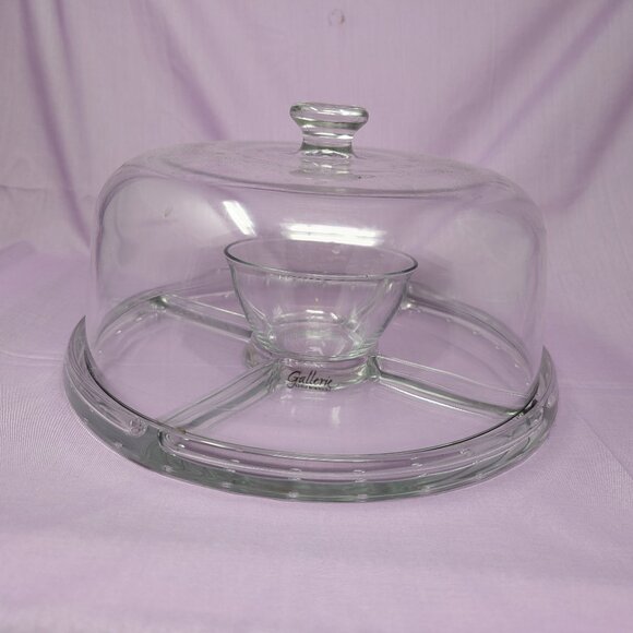 Glass Cake Stand and Veggie Server in One - Picture 1 of 4